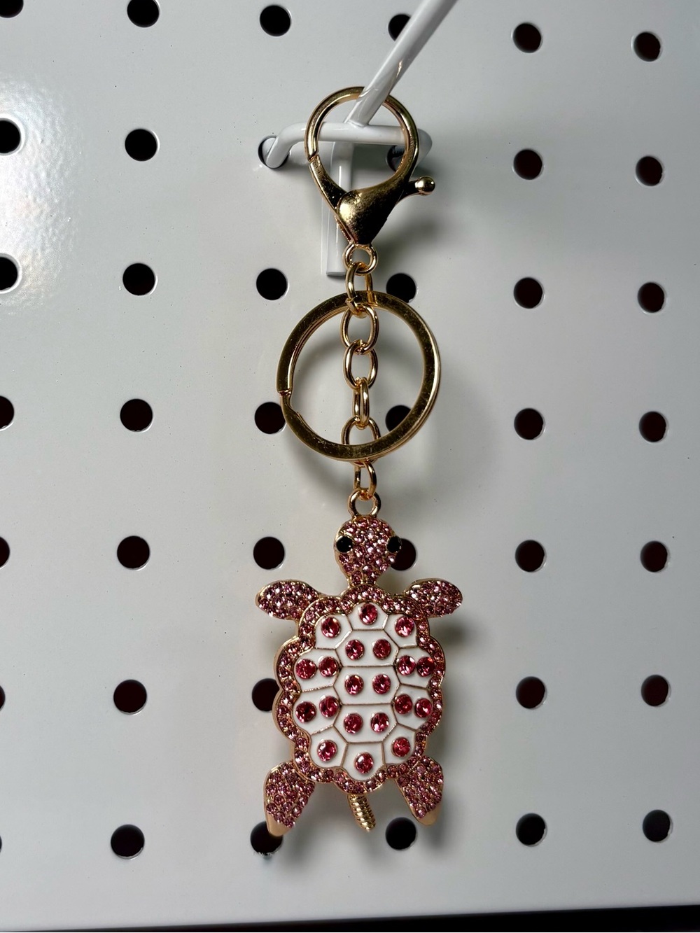 Pink Sparkly Turtle Bag Charm Keychain